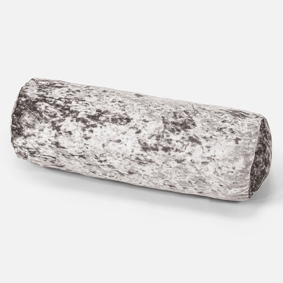 Nackenrolle Kissen 20 x 55cm - Retro-Samt Silber 01