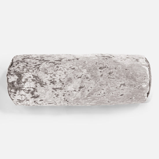 Nackenrolle Kissen 20 x 55cm - Retro-Samt Silber 02