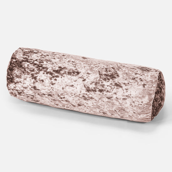 Nackenrolle Kissen 20 x 55cm - Retro-Samt Trüffel 01