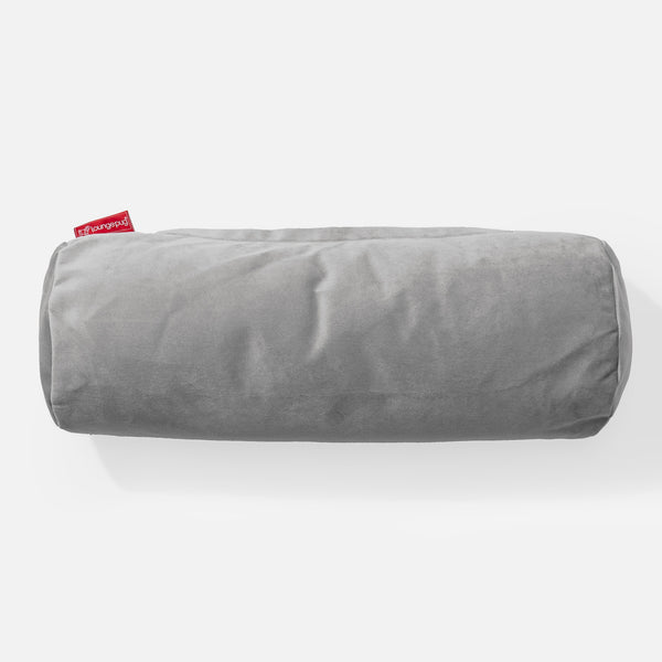 Nackenrolle Dekokissen / Sofakissen 20 x 55cm - Samt Silber 01