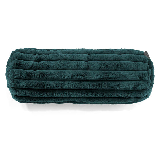 Nackenrolle Dekokissen / Sofa Kissenbezug 20 x 55cm - Ultra Plüsch Cord Blaugrün 02