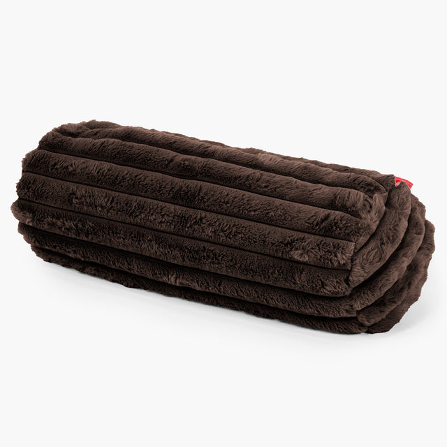 Nackenrolle Dekokissen / Sofa Kissenbezug 20 x 55cm - Ultra Plüsch Cord Nussbraun 01