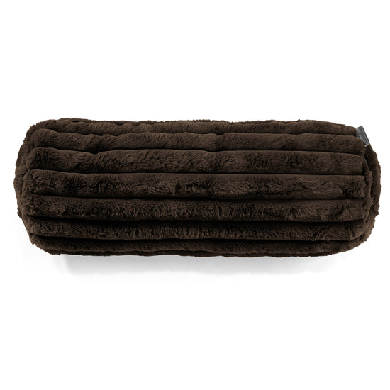 Nackenrolle Dekokissen / Sofa Kissenbezug 20 x 55cm - Ultra Plüsch Cord Nussbraun 02
