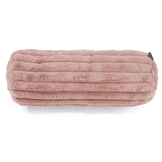 Nackenrolle Dekokissen / Sofa Kissenbezug 20 x 55cm - Ultra Plüsch Cord Pastellrosa 02