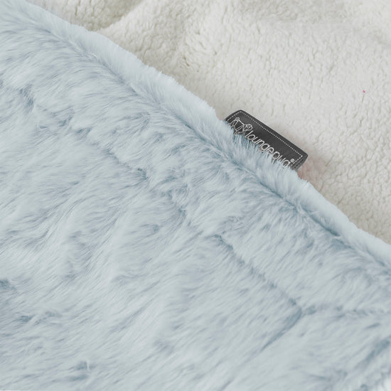 Sherpa-Decke - Kaninchen Kunstfell Pastellblau 02