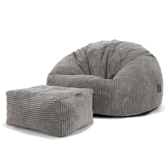 Klassischer Sitzsack Sessel - Pom-Pom Anthrazit 02