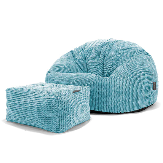 Klassischer Sitzsack Sessel - Pom-Pom Türkis 02