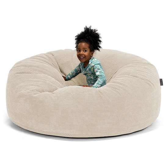 Riesen Familiengröße Kinder Sitzsack 2-14 Jahre - Pom-Pom Creme 01