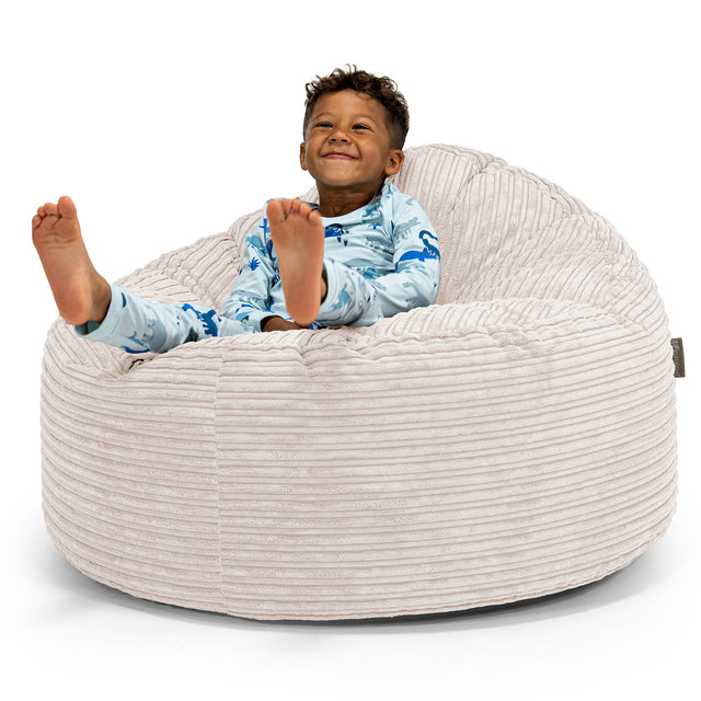 Riesen Kuschel Sitzsack für Kinder 3-8 Jahre - Cord Elfenbein 01