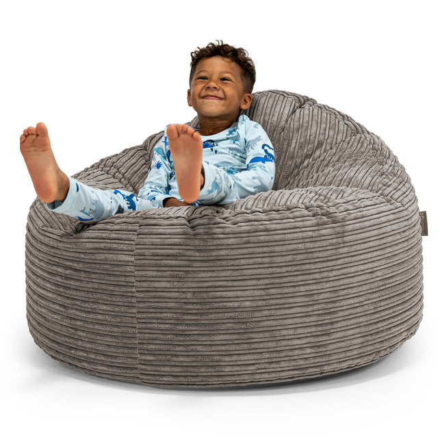 Riesen Kuschel Sitzsack für Kinder 3-8 Jahre - Cord Schiefergrau 01