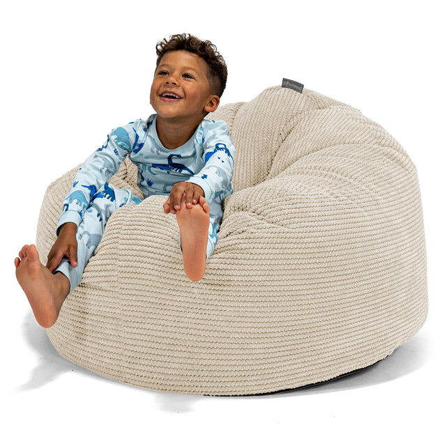 Riesen Kuschel Sitzsack für Kinder 3-8 Jahre - Pom-Pom Creme 01