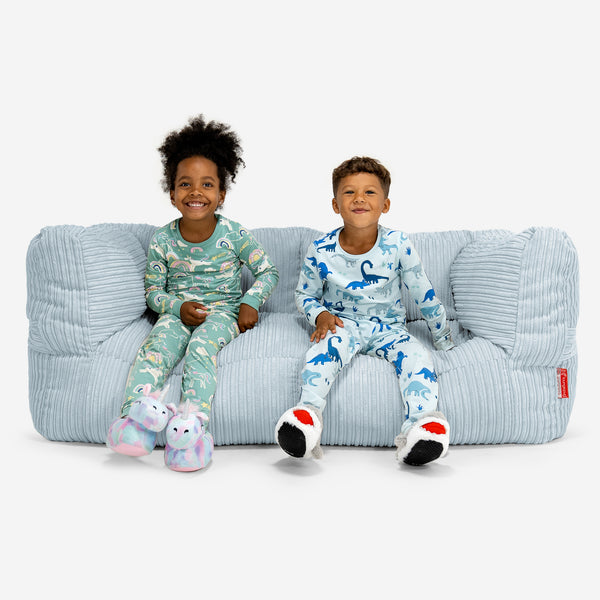 Riesen Albert Kinder Sitzsack Sofa 2-14 Jahre - Cord Baby Blau 01