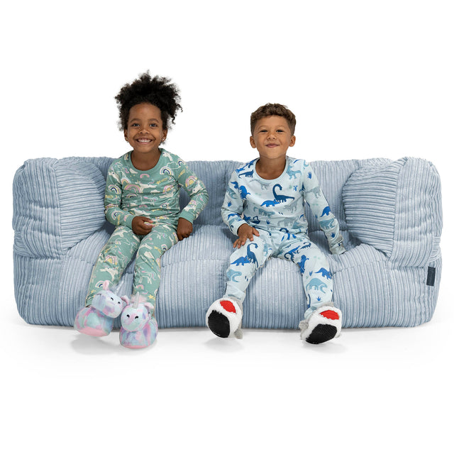 Riesen Albert Kinder Sitzsack Sofa 2-14 Jahre - Cord Baby Blau 01
