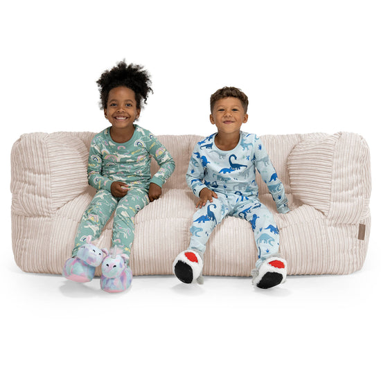 Riesen Albert Kinder Sitzsack Sofa 2-14 Jahre - Cord Elfenbein 01