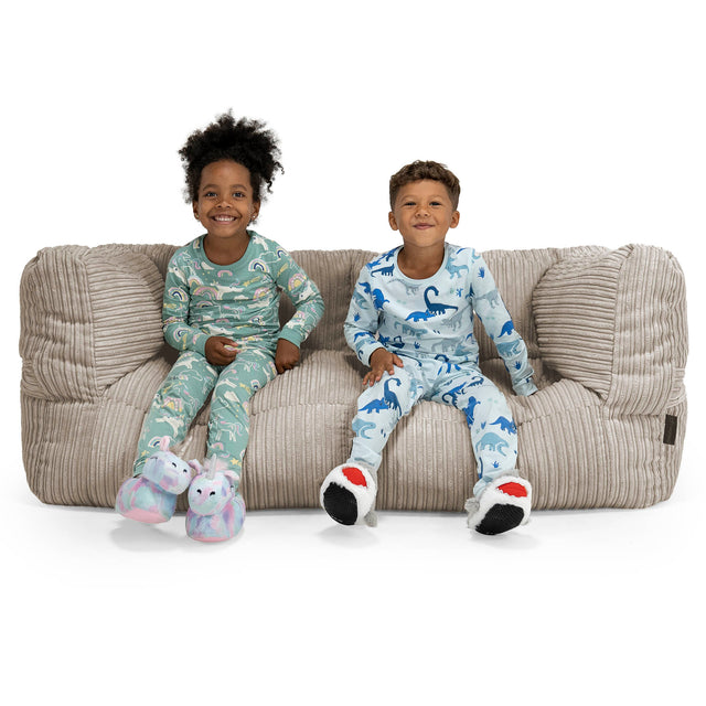 Riesen Albert Kinder Sitzsack Sofa 2-14 Jahre - Cord Nerzfarben 01