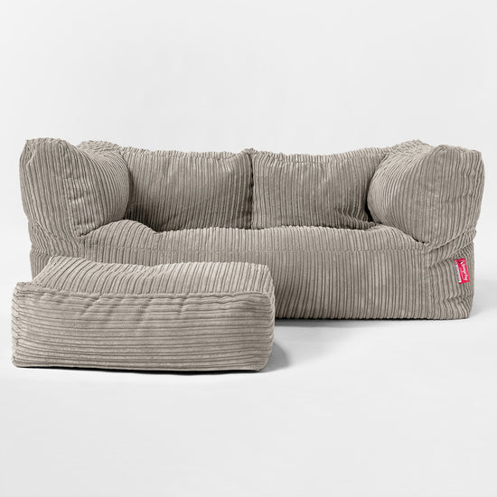 Riesen Albert Kinder Sitzsack Sofa 2-14 Jahre - Cord Nerzfarben 02