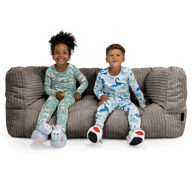 Riesen Albert Kinder Sitzsack Sofa 2-14 Jahre - Cord Schiefergrau 01