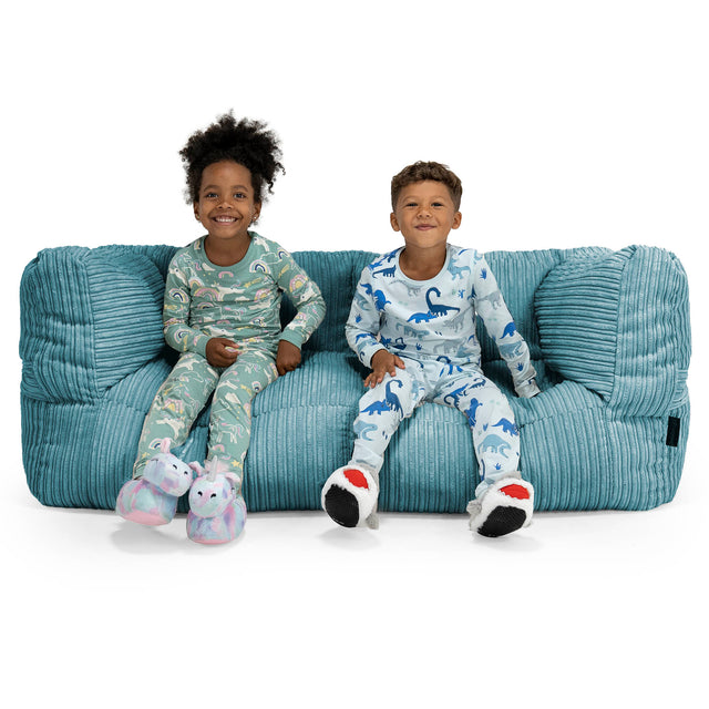 Riesen Albert Kinder Sitzsack Sofa 2-14 Jahre - Cord Türkis 01
