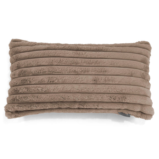 Riesen Dekokissen / Sofa Kissenbezug 40 x 80cm - Ultra Plüsch Cord Nerzfarben 01