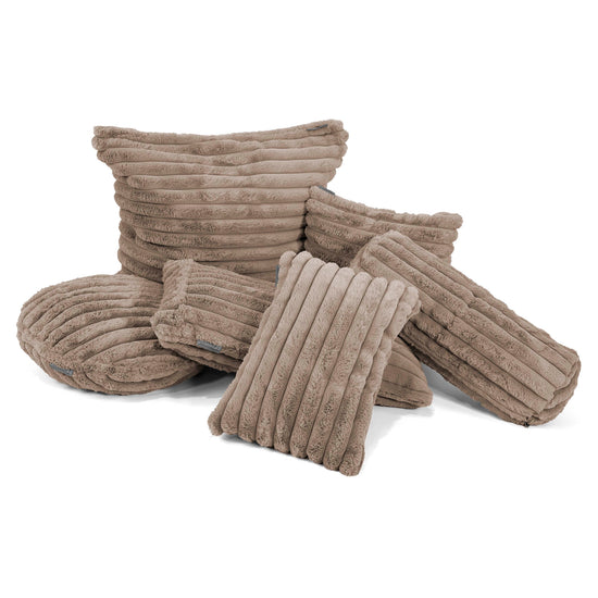 Riesen Dekokissen / Sofa Kissenbezug 40 x 80cm - Ultra Plüsch Cord Nerzfarben 02