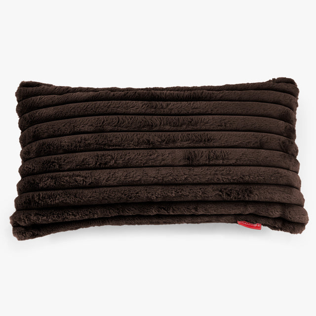 Riesen Dekokissen / Sofa Kissenbezug 40 x 80cm - Ultra Plüsch Cord Nussbraun 01