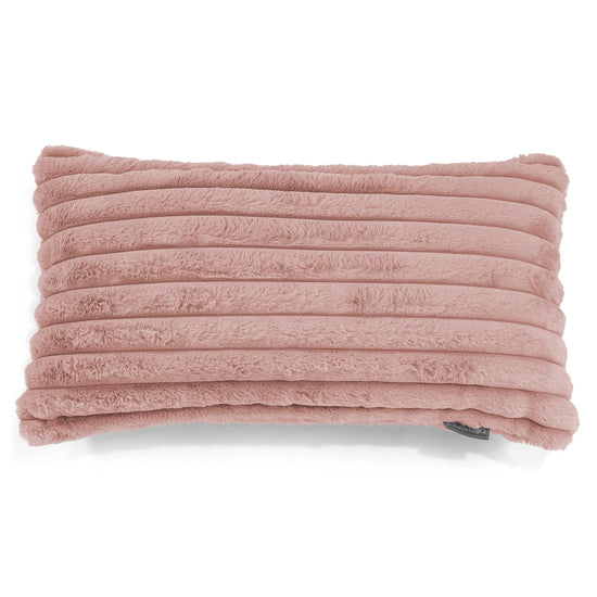 Riesen Dekokissen / Sofa Kissenbezug 40 x 80cm - Ultra Plüsch Cord Pastellrosa 01