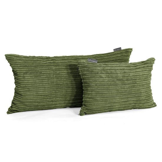 CloudSac 50 Riesen Memory-Schaum Kissenbezug 40 x 80cm - Cord Nadelwaldgrün 03