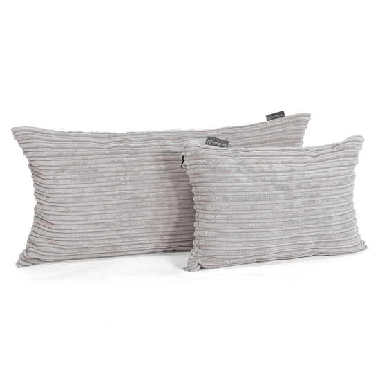CloudSac 50 Riesen Memory-Schaum Kissenbezug 40 x 80cm - Cord Silber 03