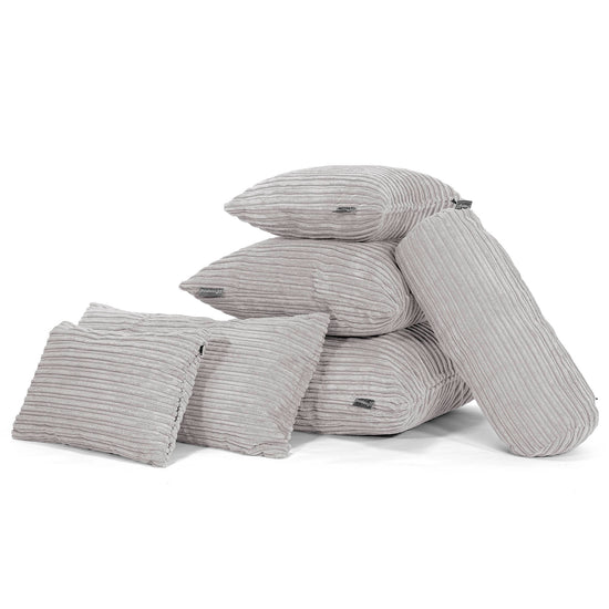 CloudSac 50 Riesen Memory-Schaum Kissenbezug 40 x 80cm - Cord Silber 04