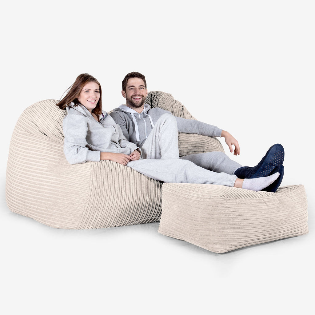 Riesen Sitzsack Couch - Cord Elfenbein 03
