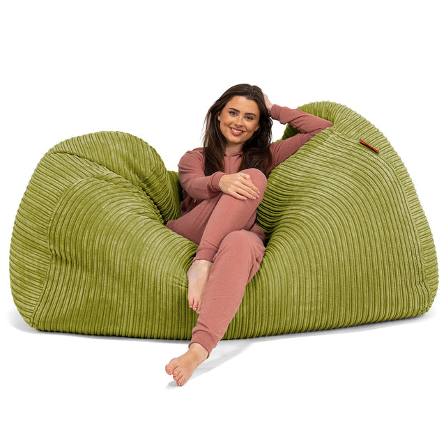 Riesen Sitzsack Couch - Cord Hellgrün 03