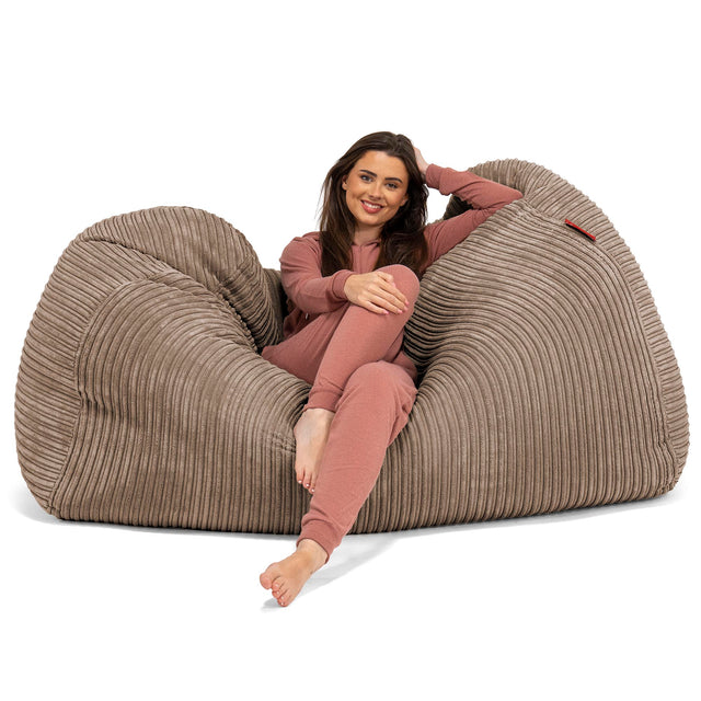 Riesen Sitzsack Couch - Cord Mocca 03