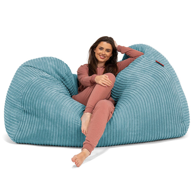 Riesen Sitzsack Couch - Cord Türkis 03