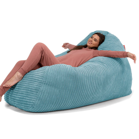 Riesen Sitzsack Couch - Cord Türkis 02