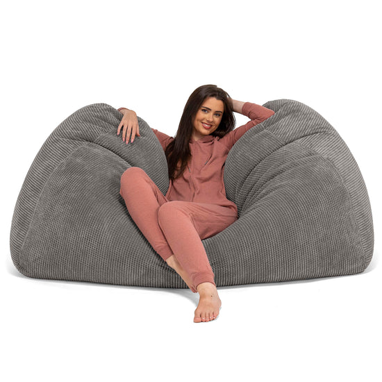 Riesen Sitzsack Couch - Pom-Pom Anthrazit 03