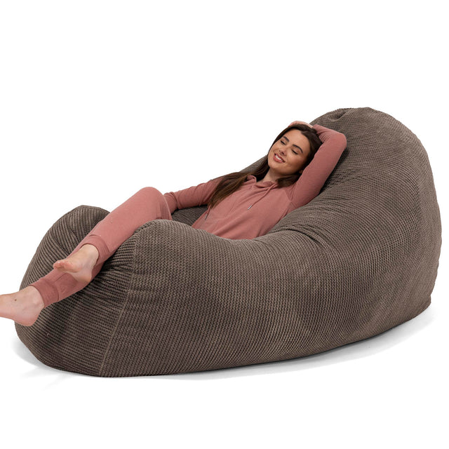 Riesen Sitzsack Couch - Pom-Pom Schoko 02