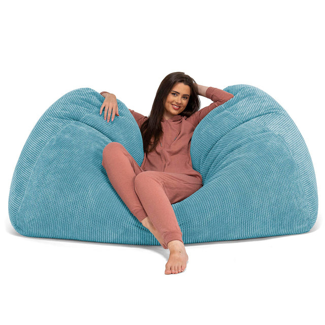 Riesen Sitzsack Couch - Pom-Pom Türkis 03