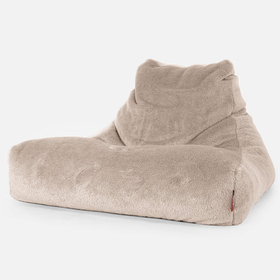 Riesen Sitzsack Lounge Sessel - Teddy Kunstfell Nerzfarben 01