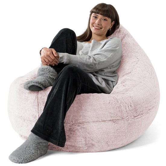 Sitzsack XXL - Kaninchen Kunstfell Pastellrosa 02