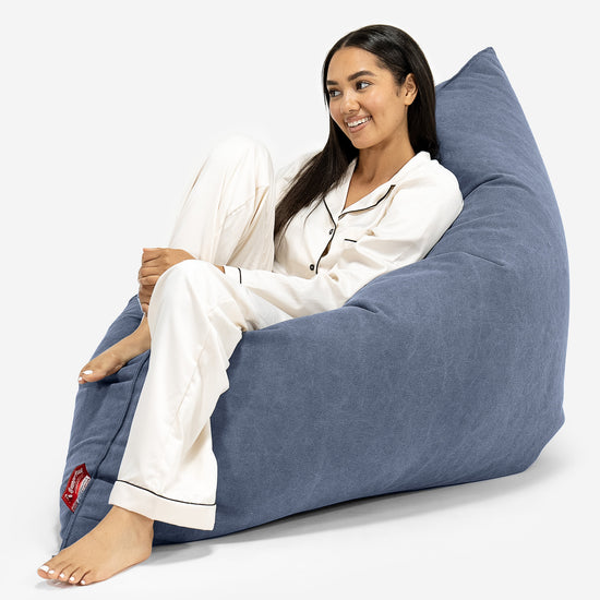 Sitzsack XXL - Stonewashed-stoff Marineblau 04