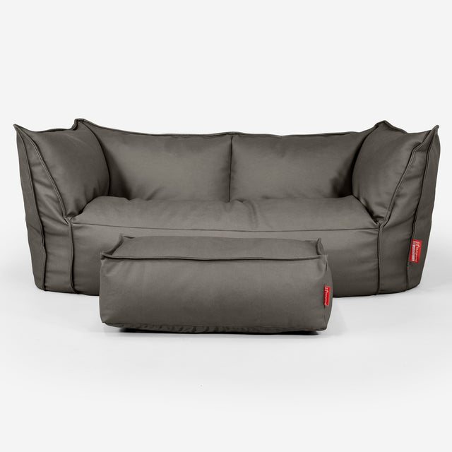 Ruben Sitzsack Sofa - Veganes Leder Grau 02