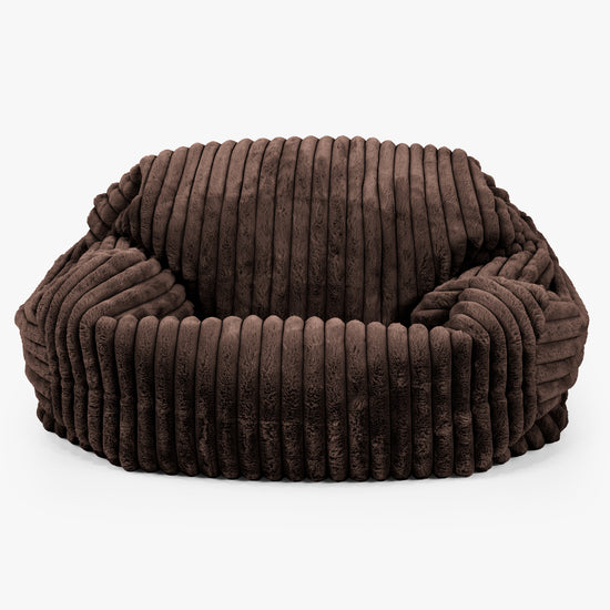Sabine Sitzsack Sofa - Ultra Plüsch Cord Nussbraun 01