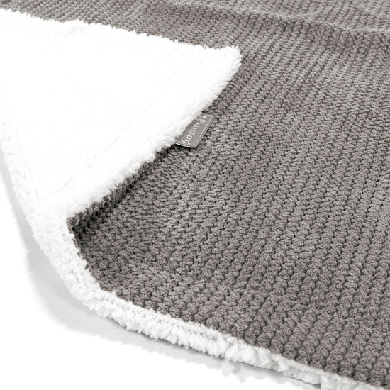 Sherpa-Decke - Pom-Pom Anthrazit 02