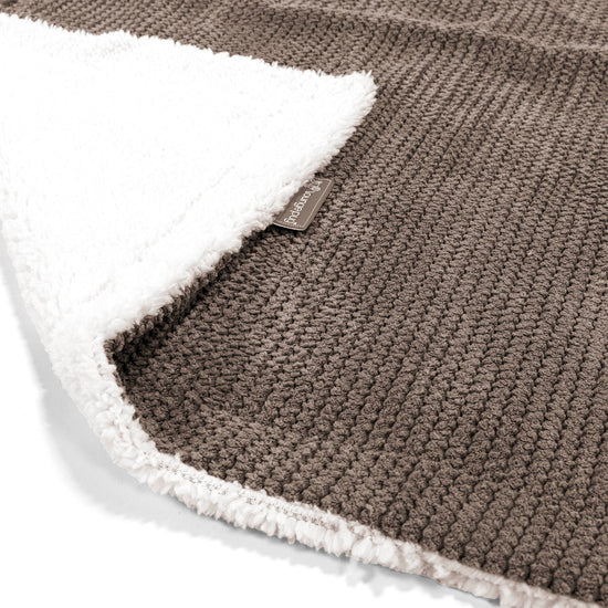 Sherpa-Decke - Pom-Pom Schoko 02