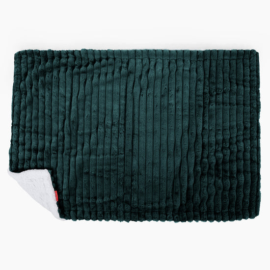 Sherpa-Decke - Ultra Plüsch Cord Blaugrün 03