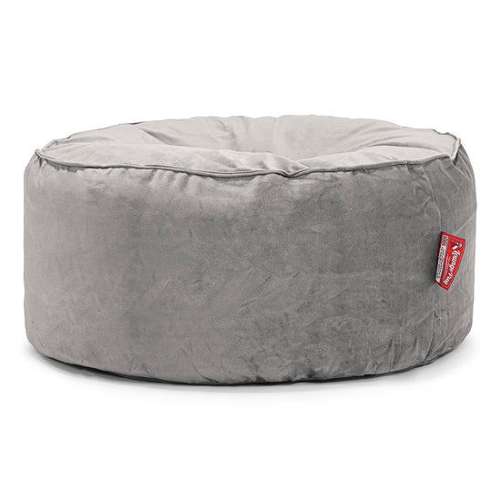 Sitzhocker Pouf - Samt Silber 01