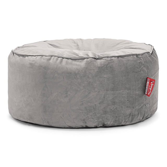 Sitzhocker Pouf - Samt Silber 01