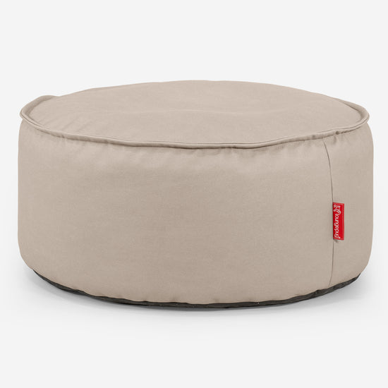 Sitzhocker Pouf - Veganes Leder Elfenbein 01