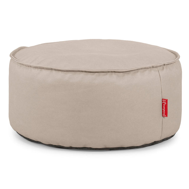 Sitzhocker Pouf - Veganes Leder Elfenbein 01