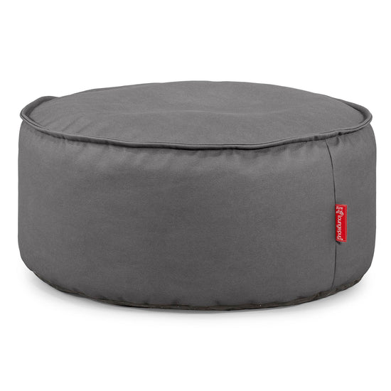 Sitzhocker Pouf - Veganes Leder Grau 01